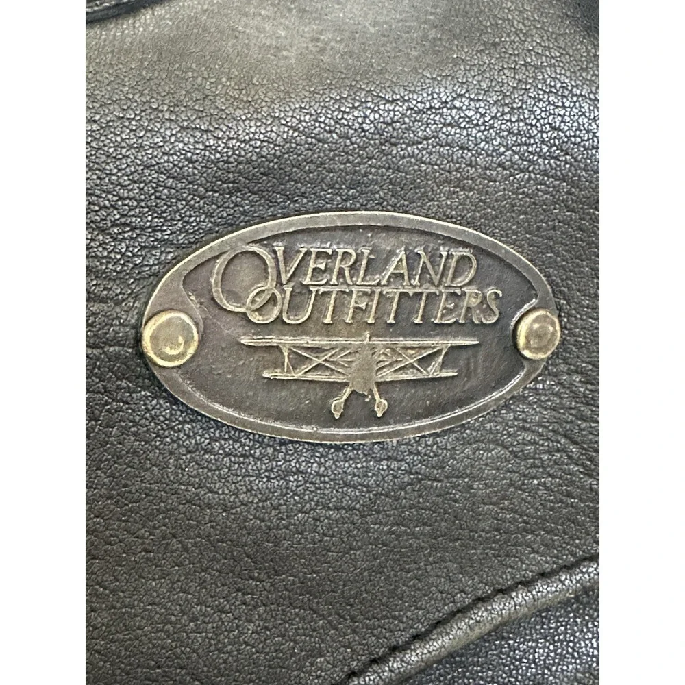 OVERLAND OUTFITTERS Leather Messenger Briefcase Bag Retro Oilskin